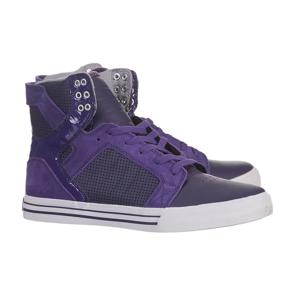 Baskets Montantes Supra SkyTop Violette Purple/White-White Homme | QOA-65646175